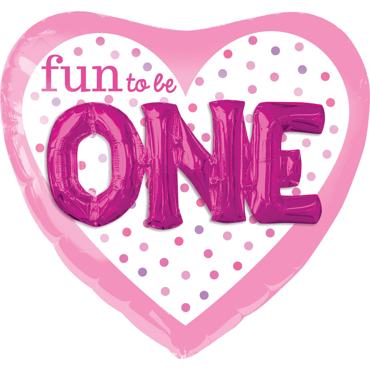 "Fun to Be One" Girl's First Birthday Balloon