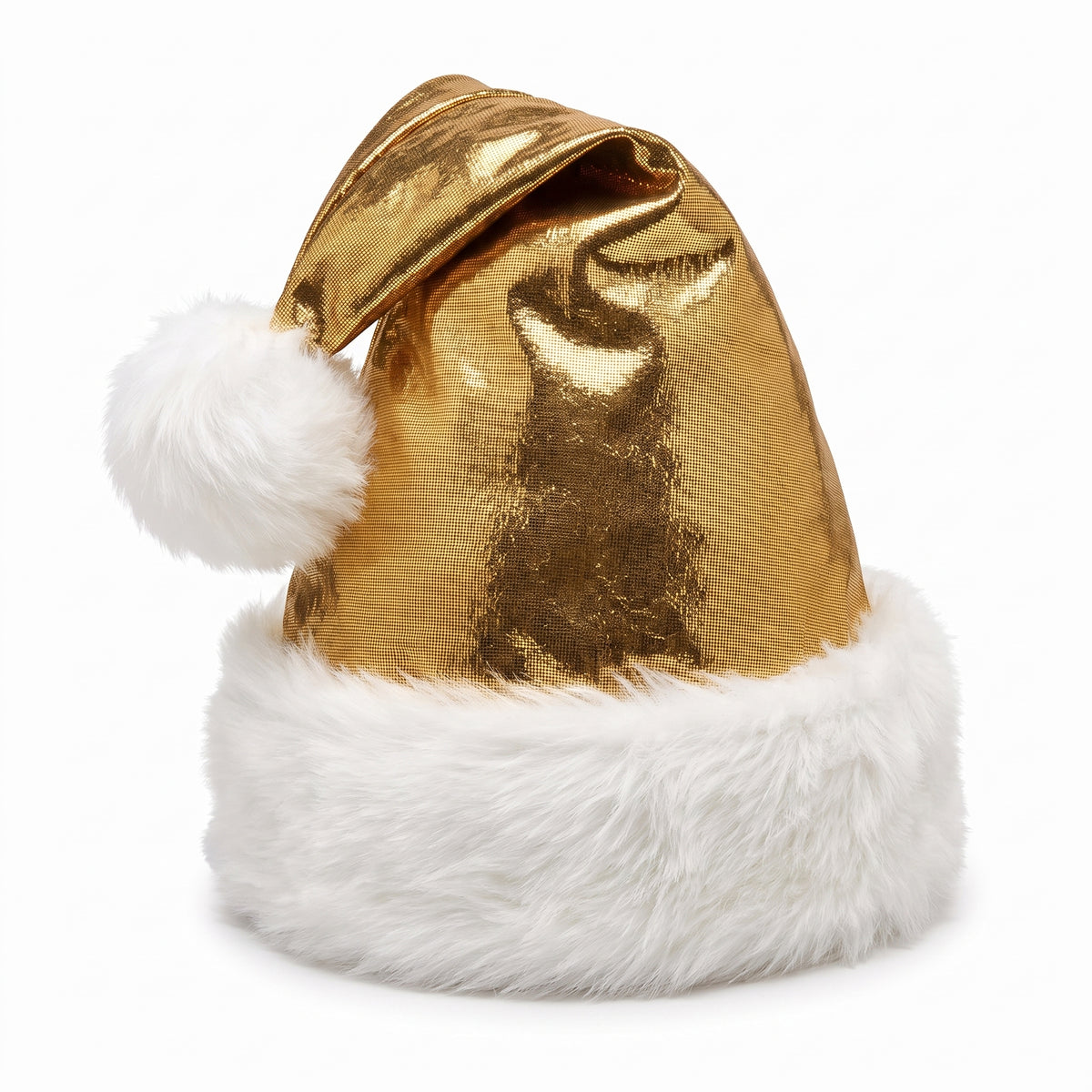 Deluxe Golden Tinsel Santa Hat