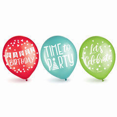 "A Reason to Celebrate" Birthday Latex Balloons, 12-Inch, 15-Pack