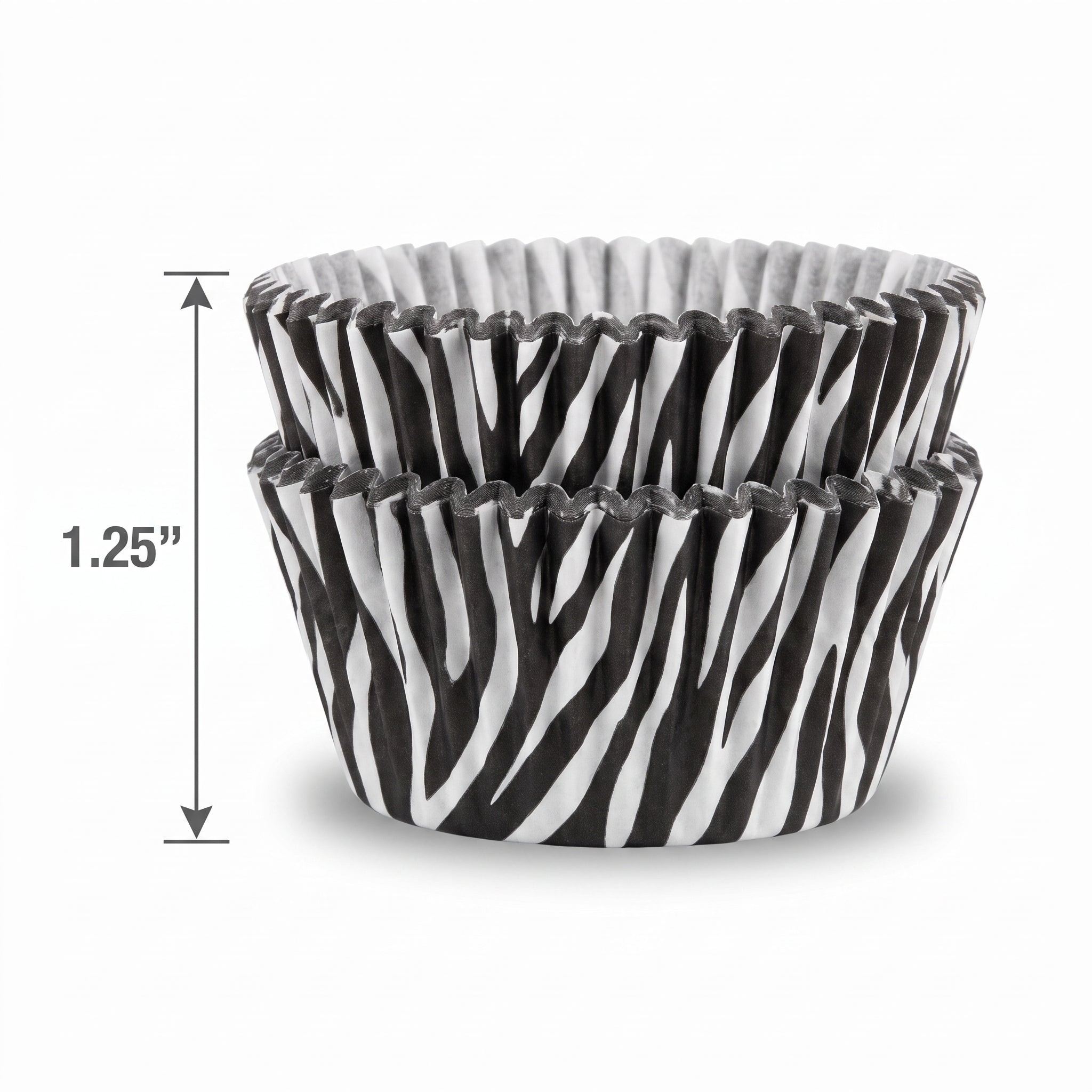Mini Zebra Print Baking Cups