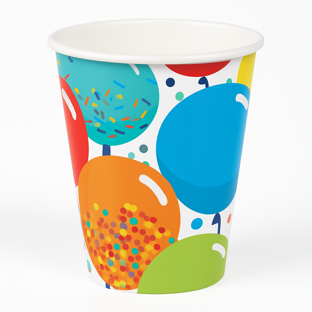 Colorful Balloon Celebration 9oz Paper Cups