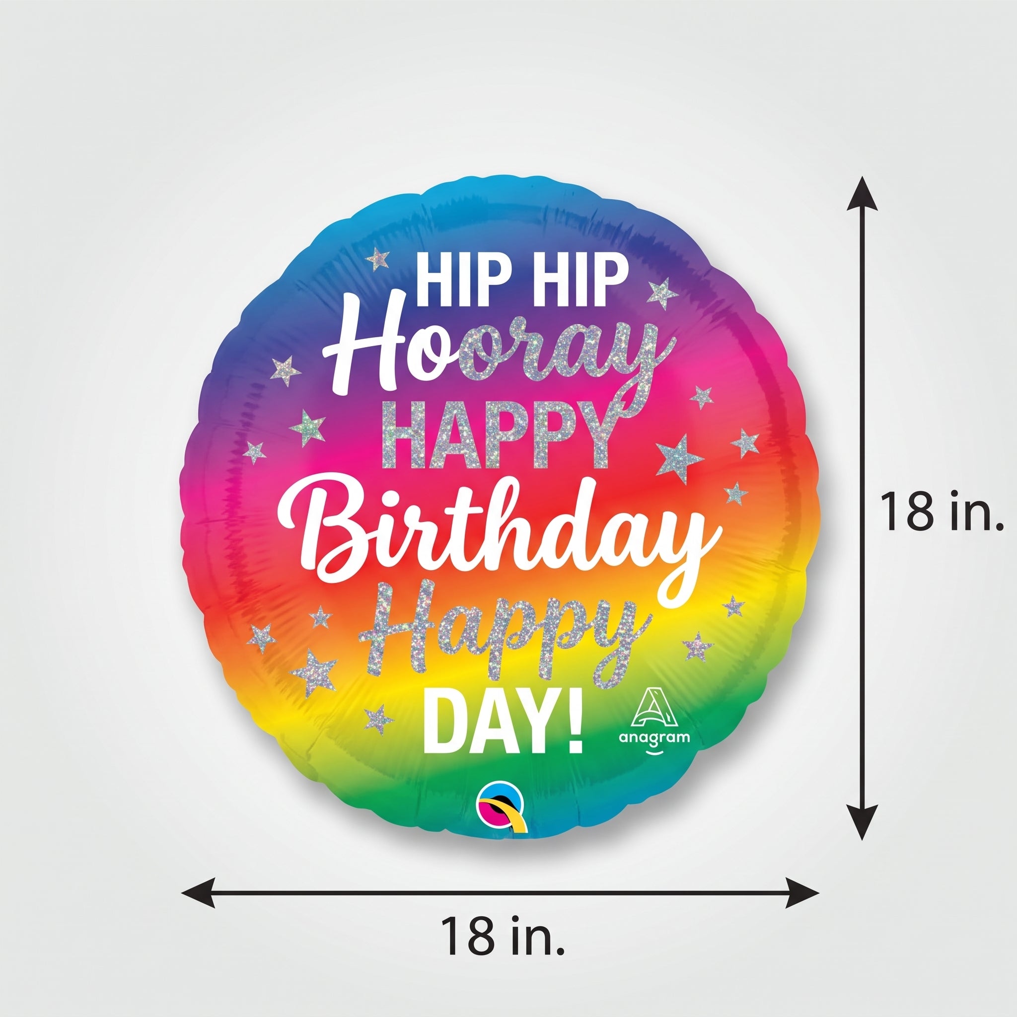 Hip Hip Hooray Happy Birthday Mylar Balloon