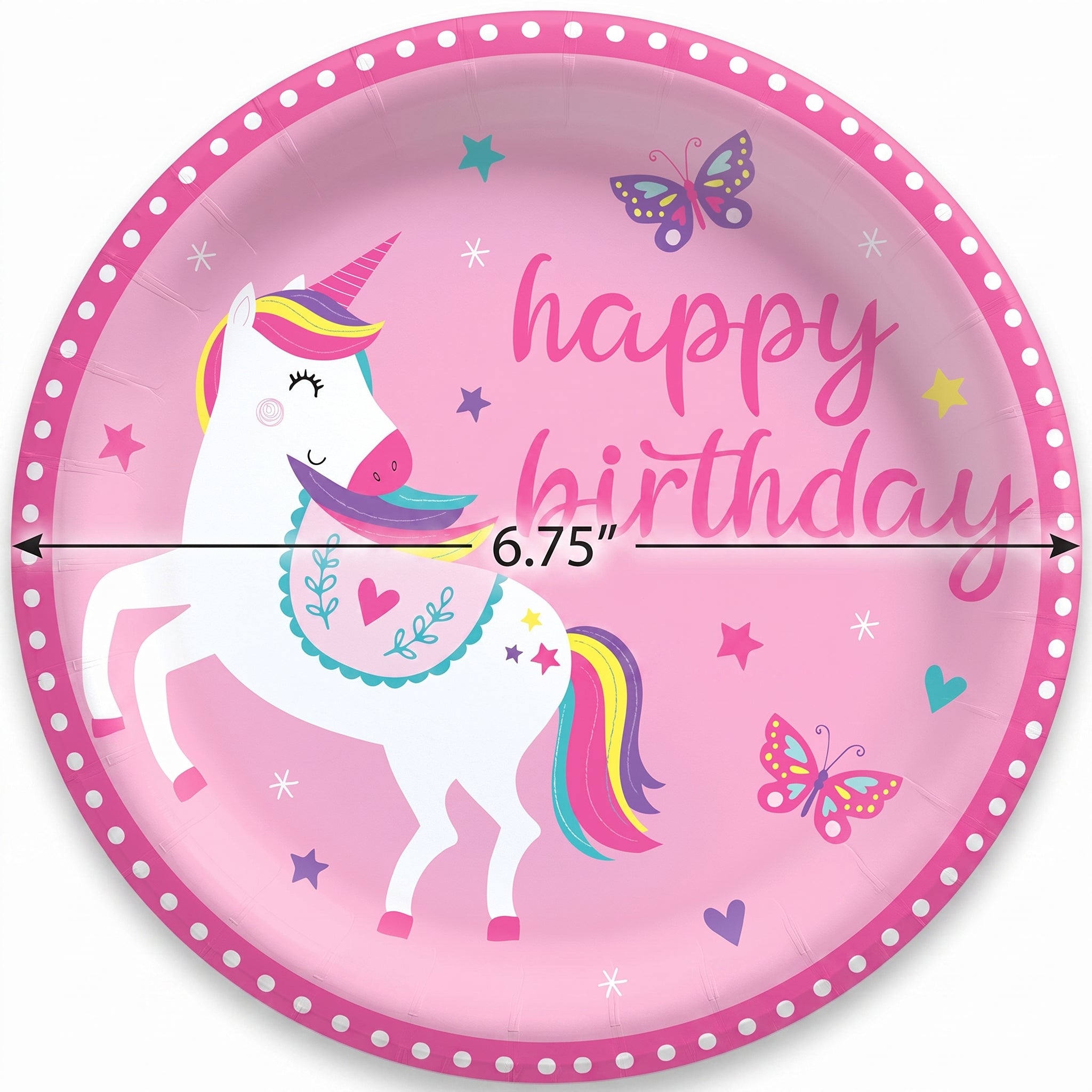 Enchanting Unicorn Birthday Paper Plates - 6.75"