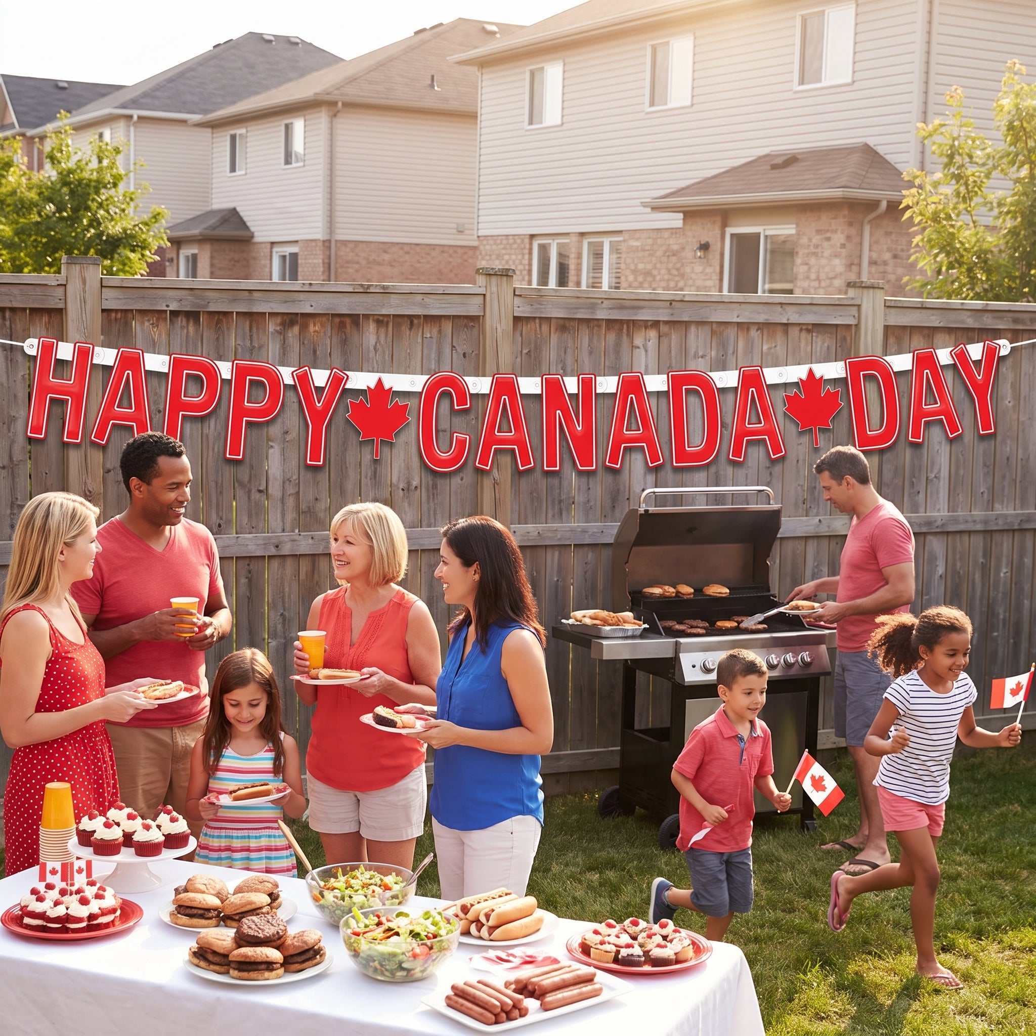 "Happy Canada Day" 7ft Letter Banner Decoration