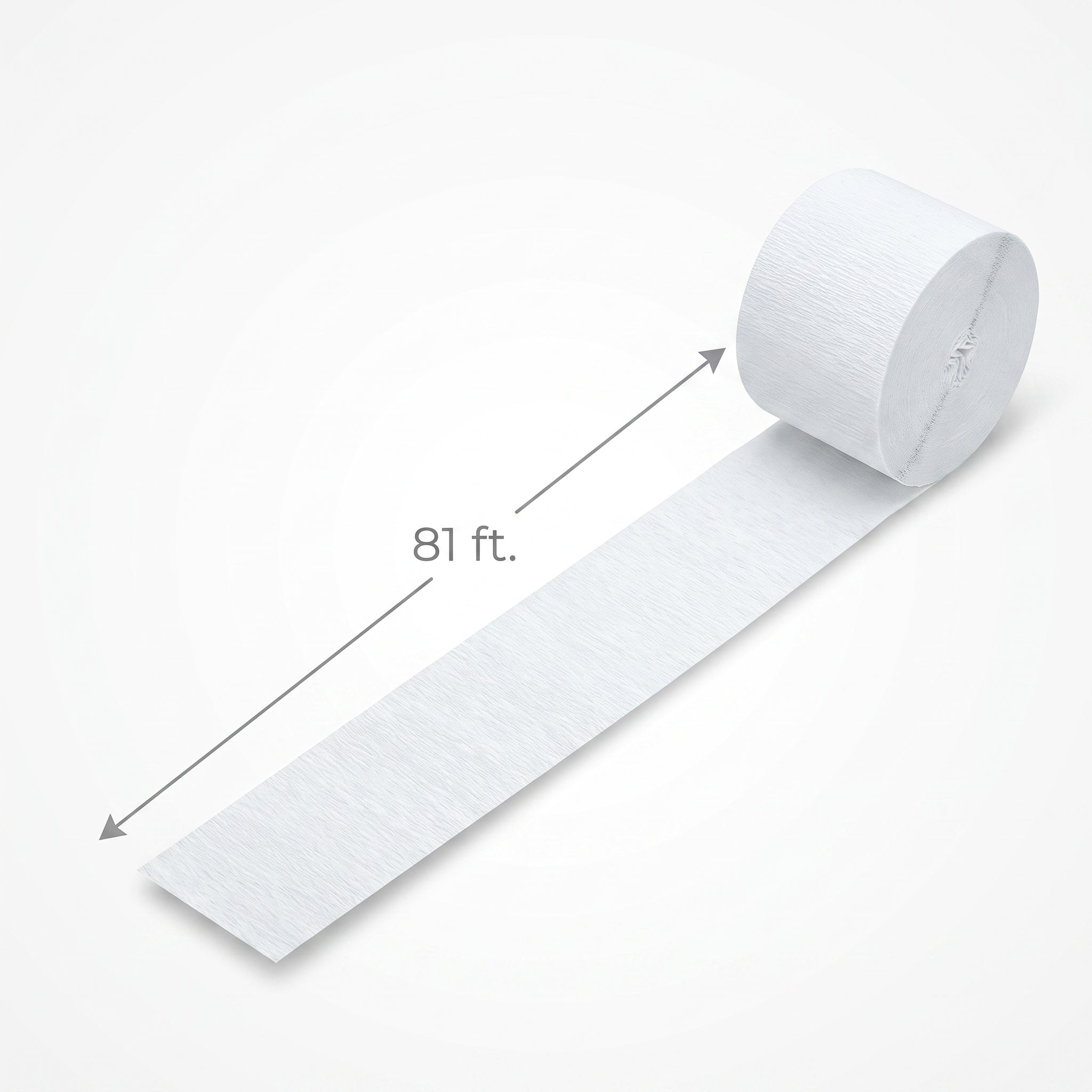 Frosty White Crepe Streamer - 81ft