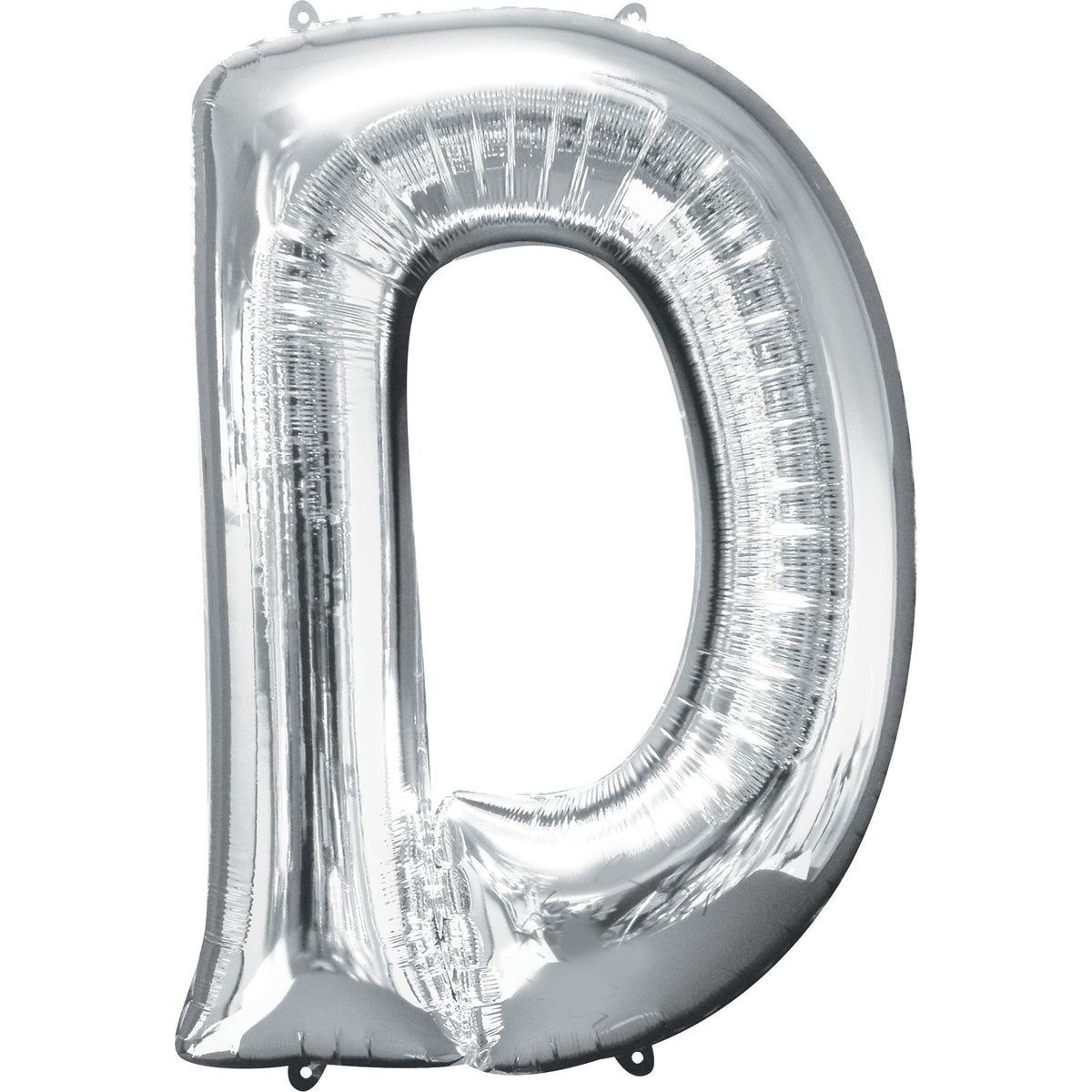 Silver Letter "D" Foil Mylar Balloon - Metallic Super Shape