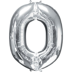 Silver Foil Letter "O" Balloon - Metallic Super Shape