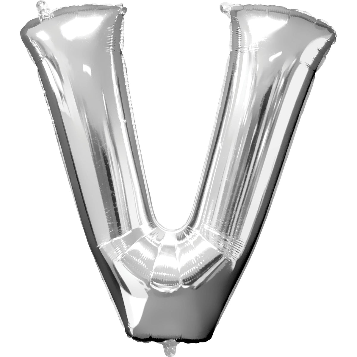 Silver Letter V Foil Balloon - Metallic SuperShape