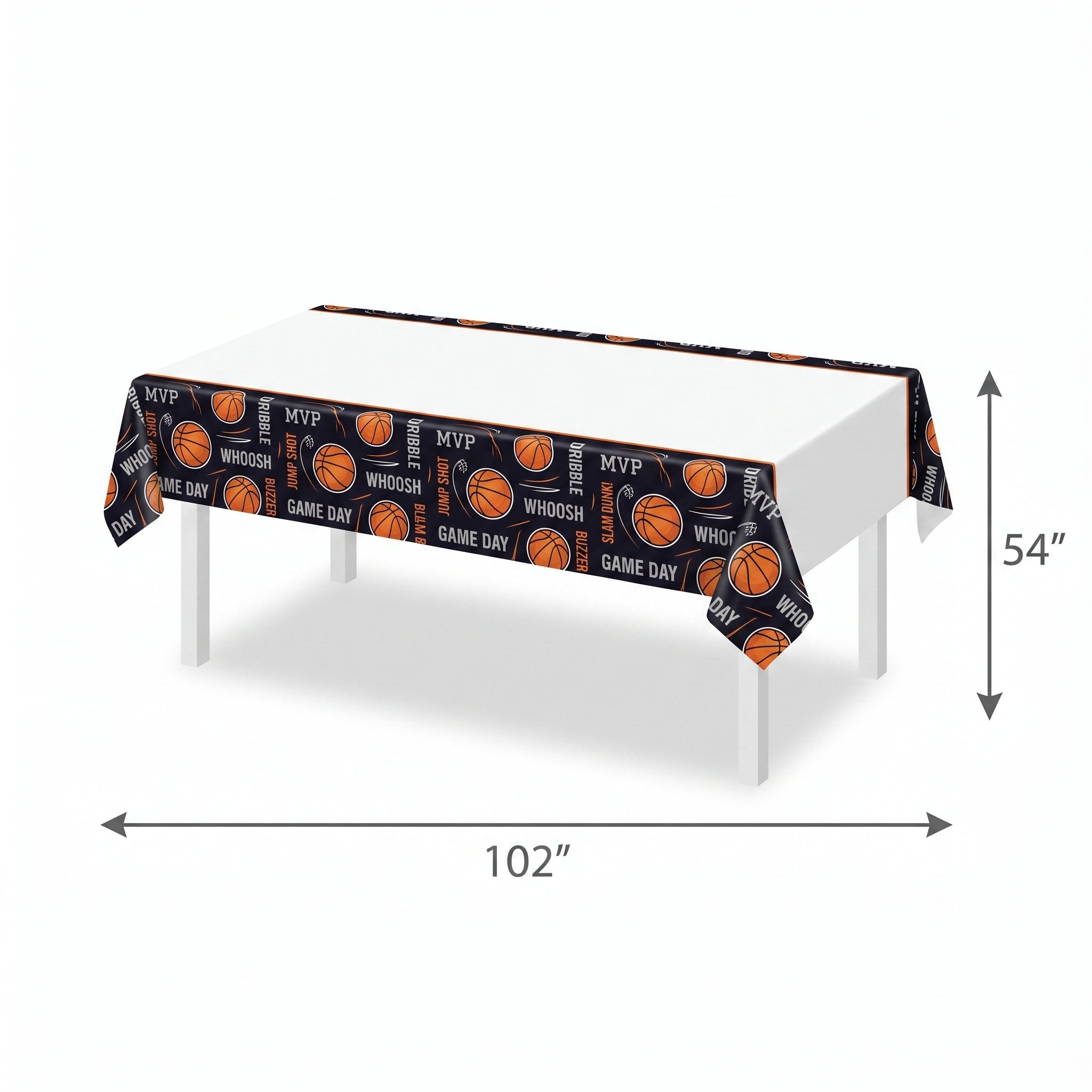 "Nothin' But Net" Basketball Plastic Table Cover