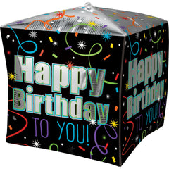 Brilliant Happy Birthday Cube Foil Balloon