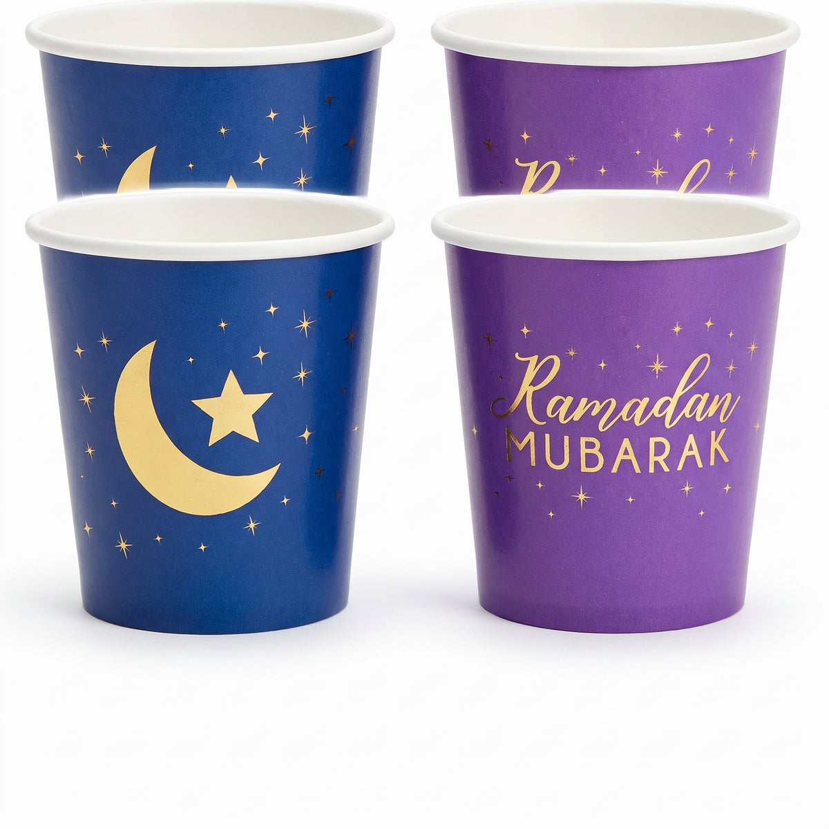 Ramadan Mubarak Mini Paper Cups - 3oz, 16-Pack
