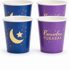 Ramadan Mubarak Mini Paper Cups - 3oz, 16-Pack