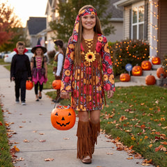 Flower Power Hippie Costume for Girls - Child L (12-14)