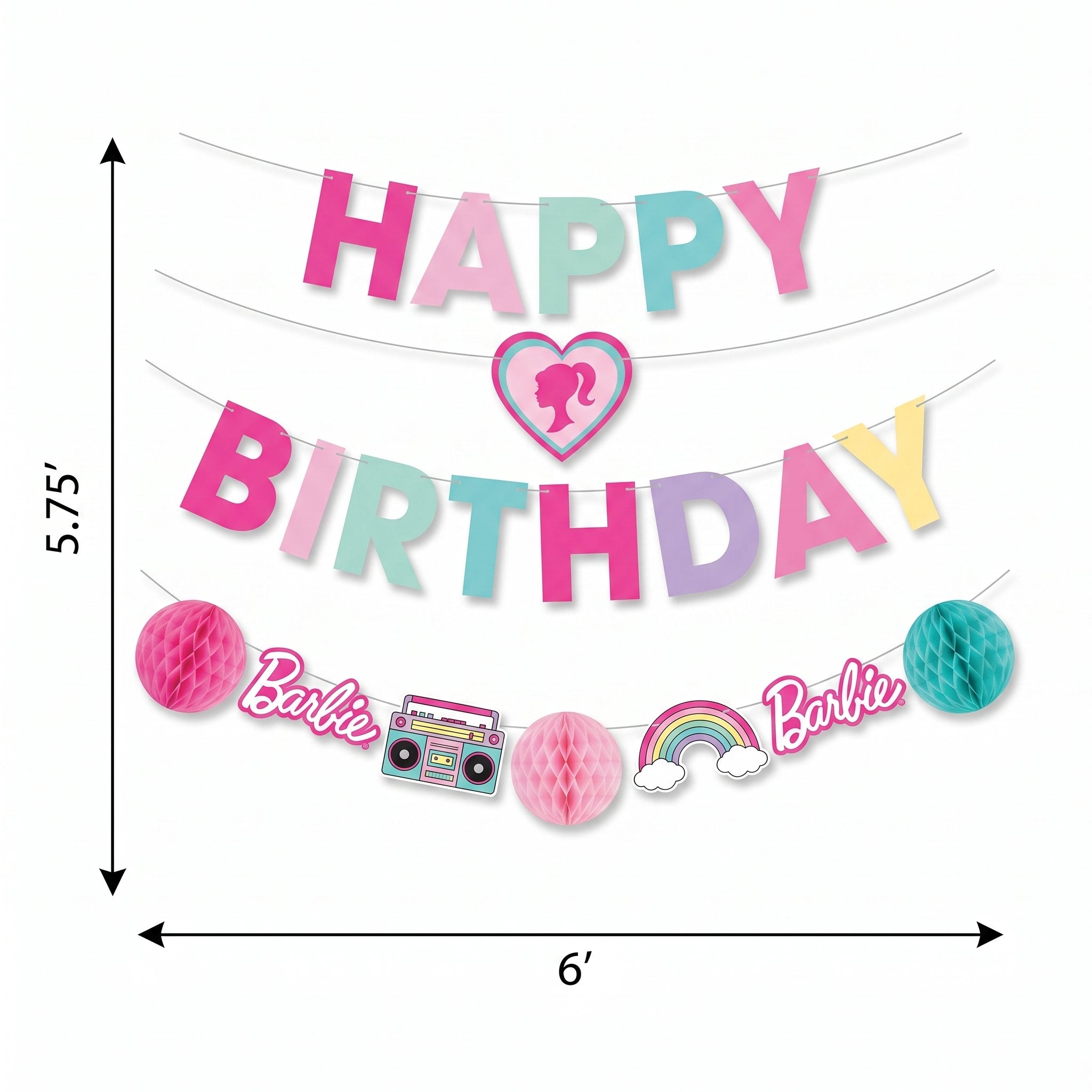 Barbie Dream Together Birthday Banner Kit with Balloons