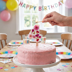 Ginger Ray Pressed Petal Number 4 Birthday Candle