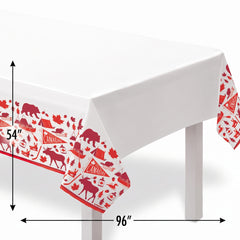 Canada Day Plastic Table Cover - Reusable Patriotic Design, 54x84 in