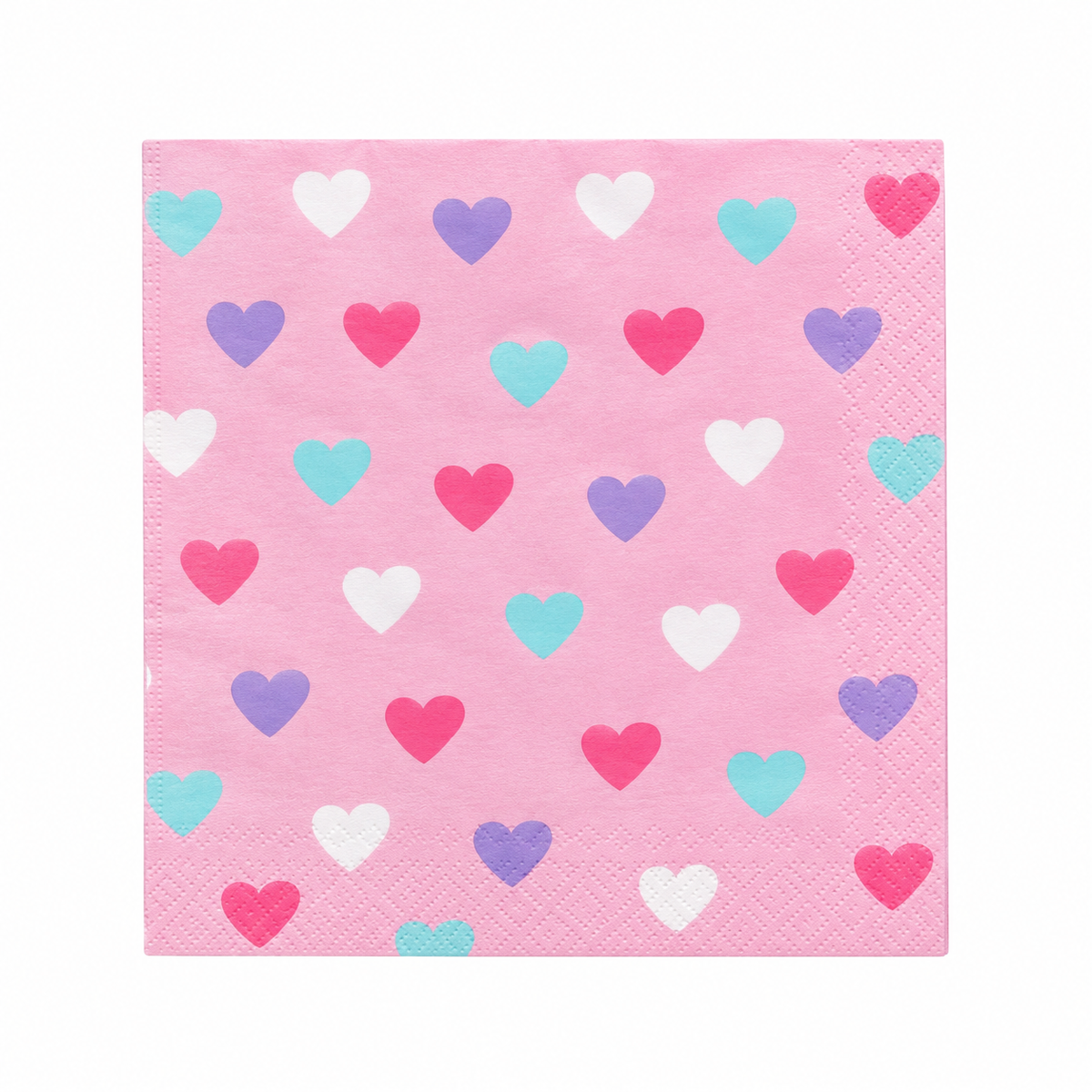 Lovely Hearts Valentine's Day Beverage Napkins - 5 In. X 5 In.