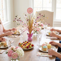 "It's a Girl!" Metallic Gold & Pink Spray Centerpiece - 18"