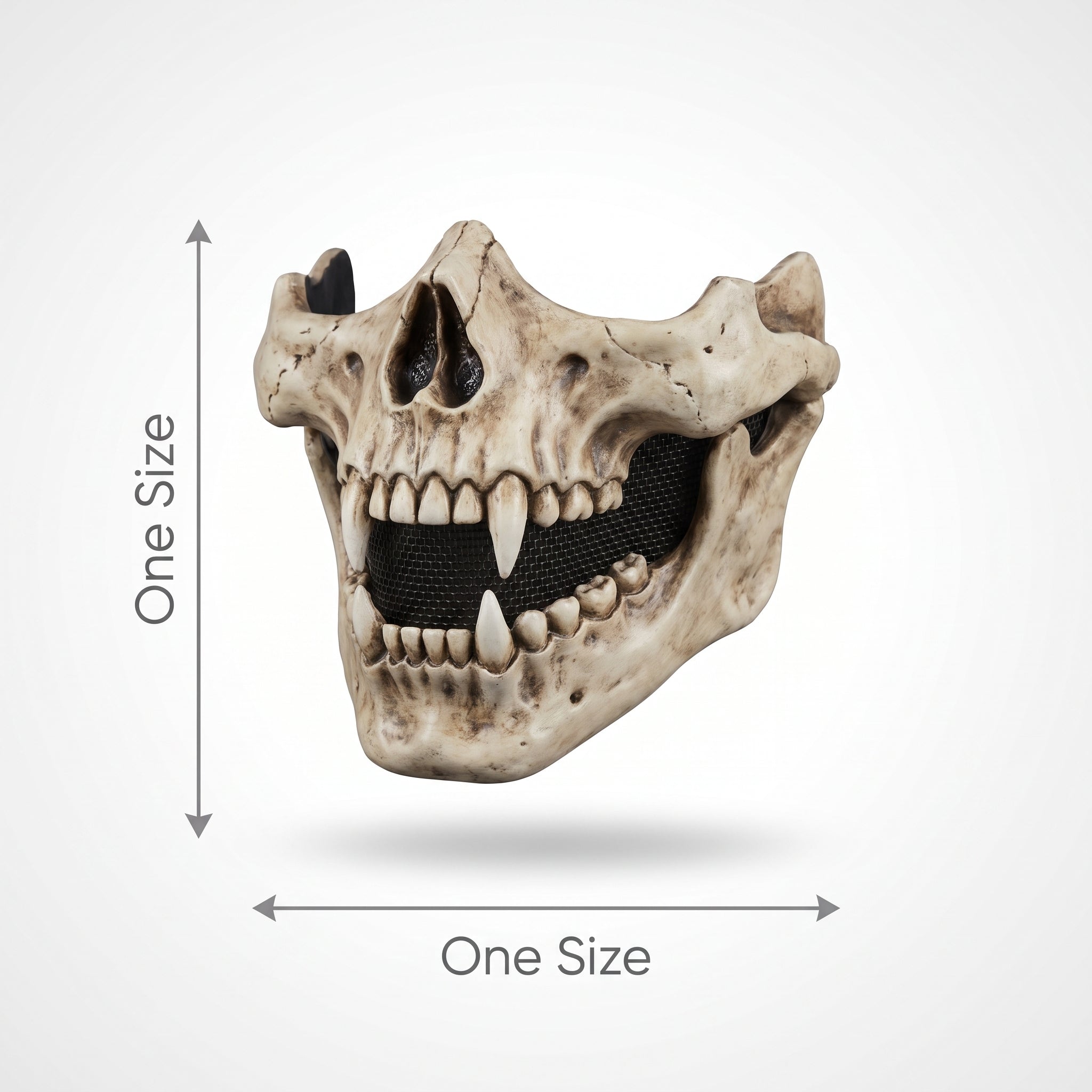 Half Skull Creature Mask - Terrifying Halloween Accessory