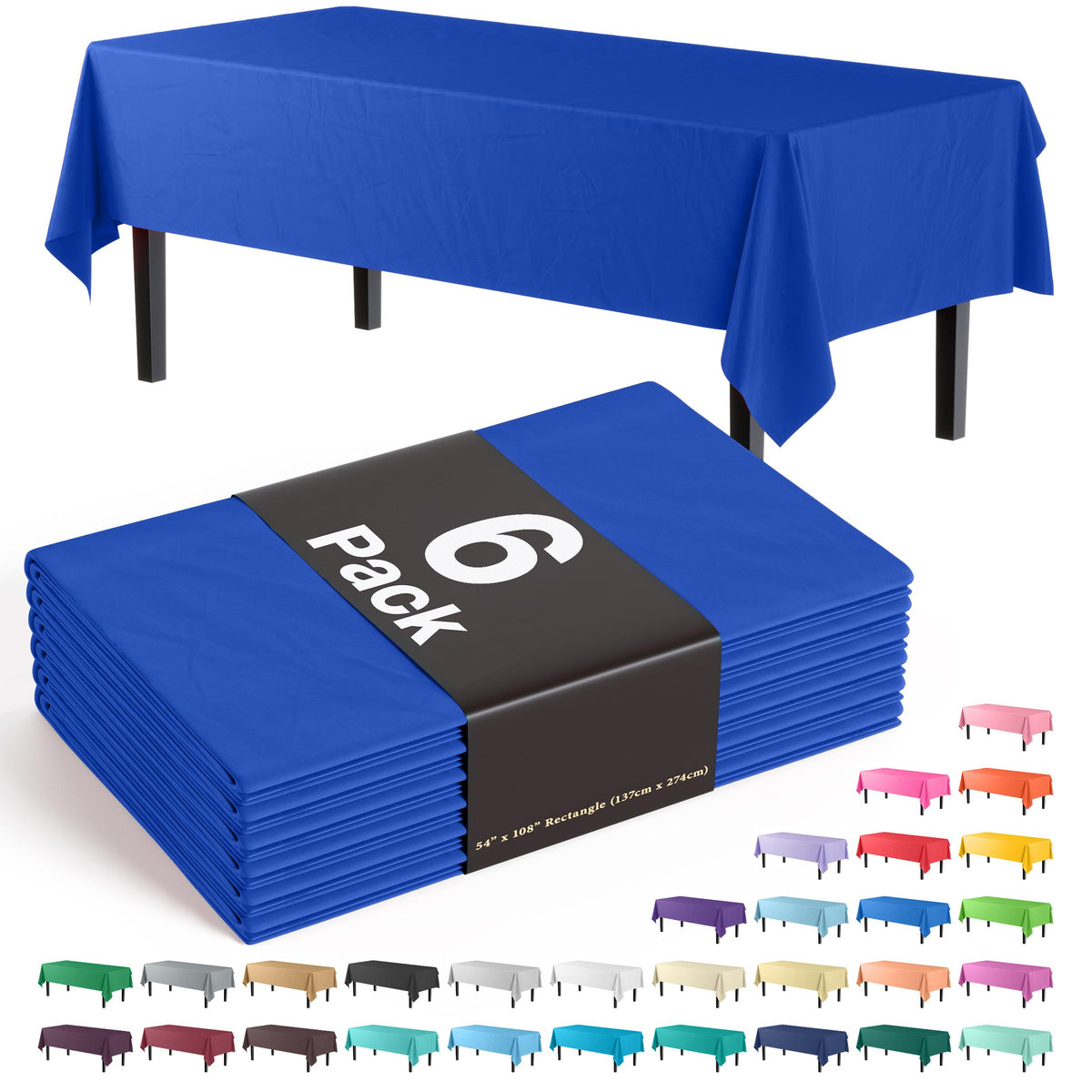 Dark Blue Table Covers | 6 Pack