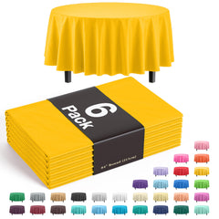 Round Yellow Table Covers | 6 Pack