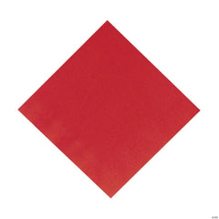 Apple Red Lunch Napkins - 6.5 In. x 6.5 In. - Solid Color