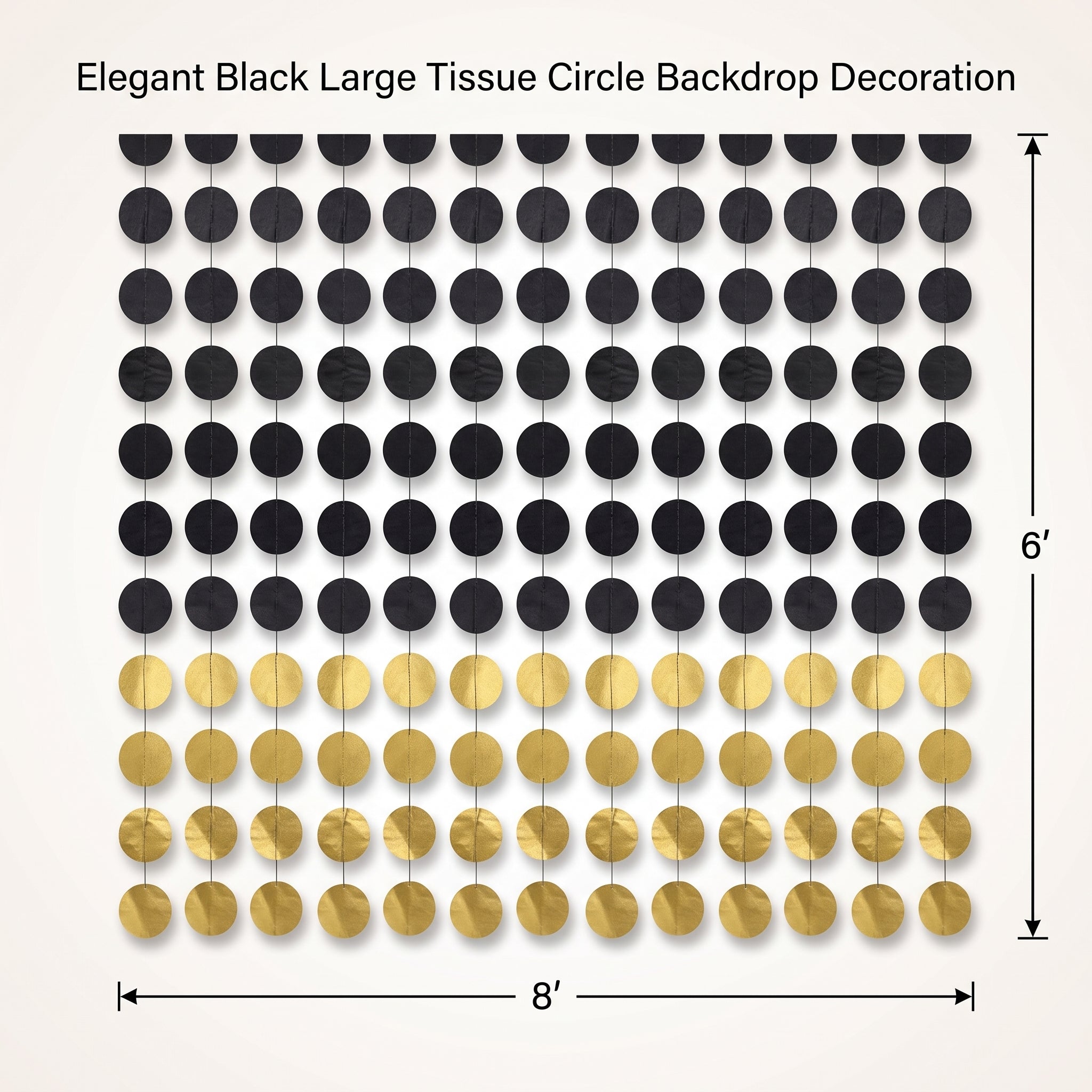 Black Tissue Circle Backdrop Decoration