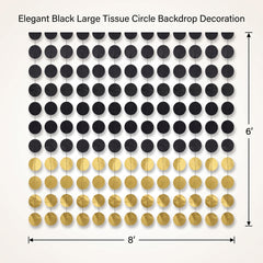 Black Tissue Circle Backdrop Decoration