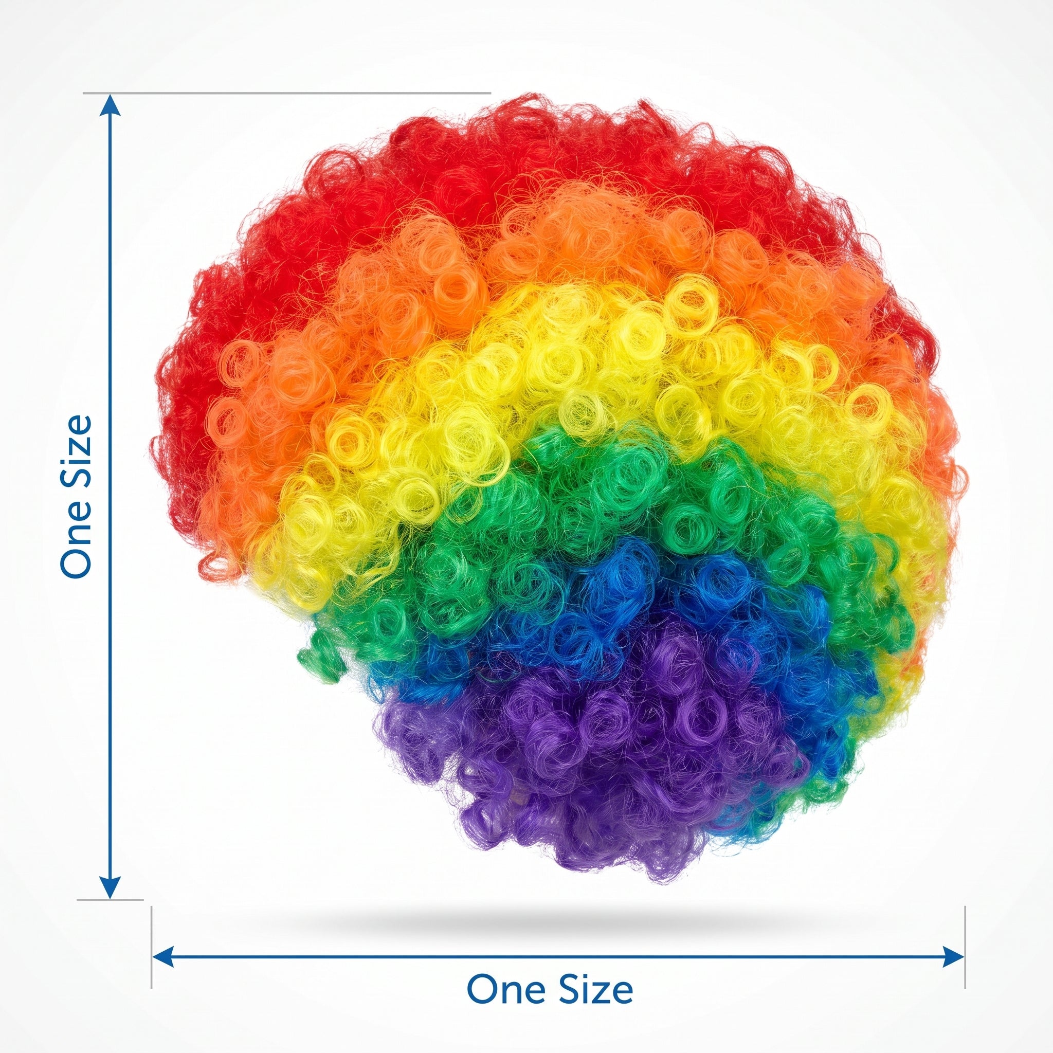 Vibrant Rainbow Curly Wig - Team Spirit Costume Accessory