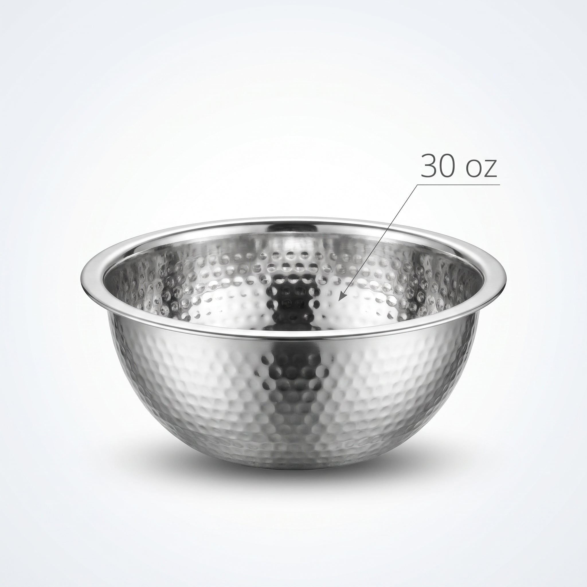 Elegant Silver Hammered Stainless Steel Bowl - 5.75"