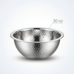 Elegant Silver Hammered Stainless Steel Bowl - 5.75"