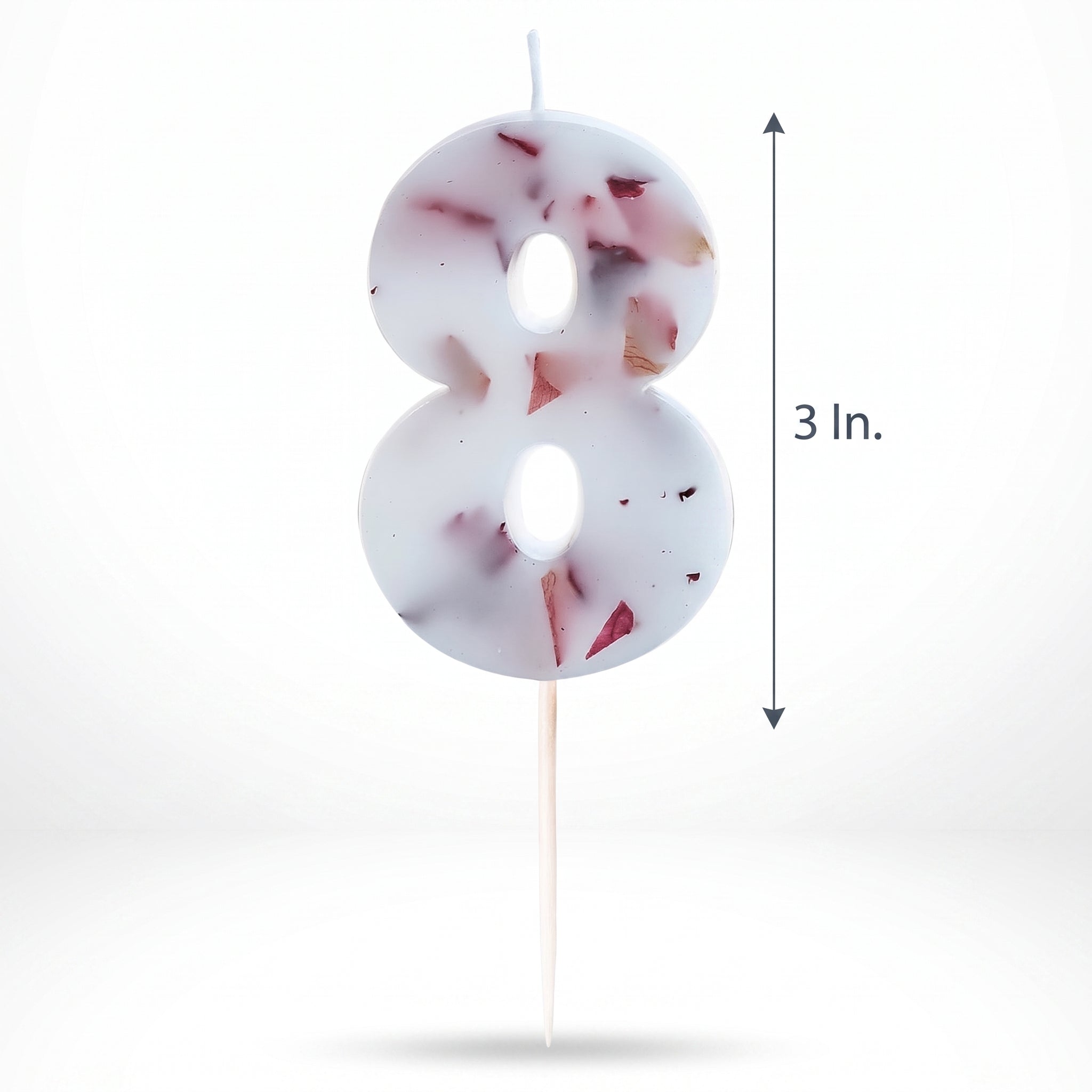 Ginger Ray Pressed Petal Number 8 Birthday Candle