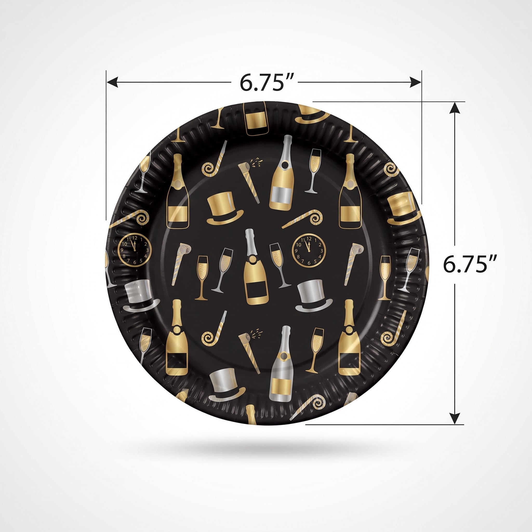 Bubbly This Way New Year's Eve 6.75" Round Paper Plates