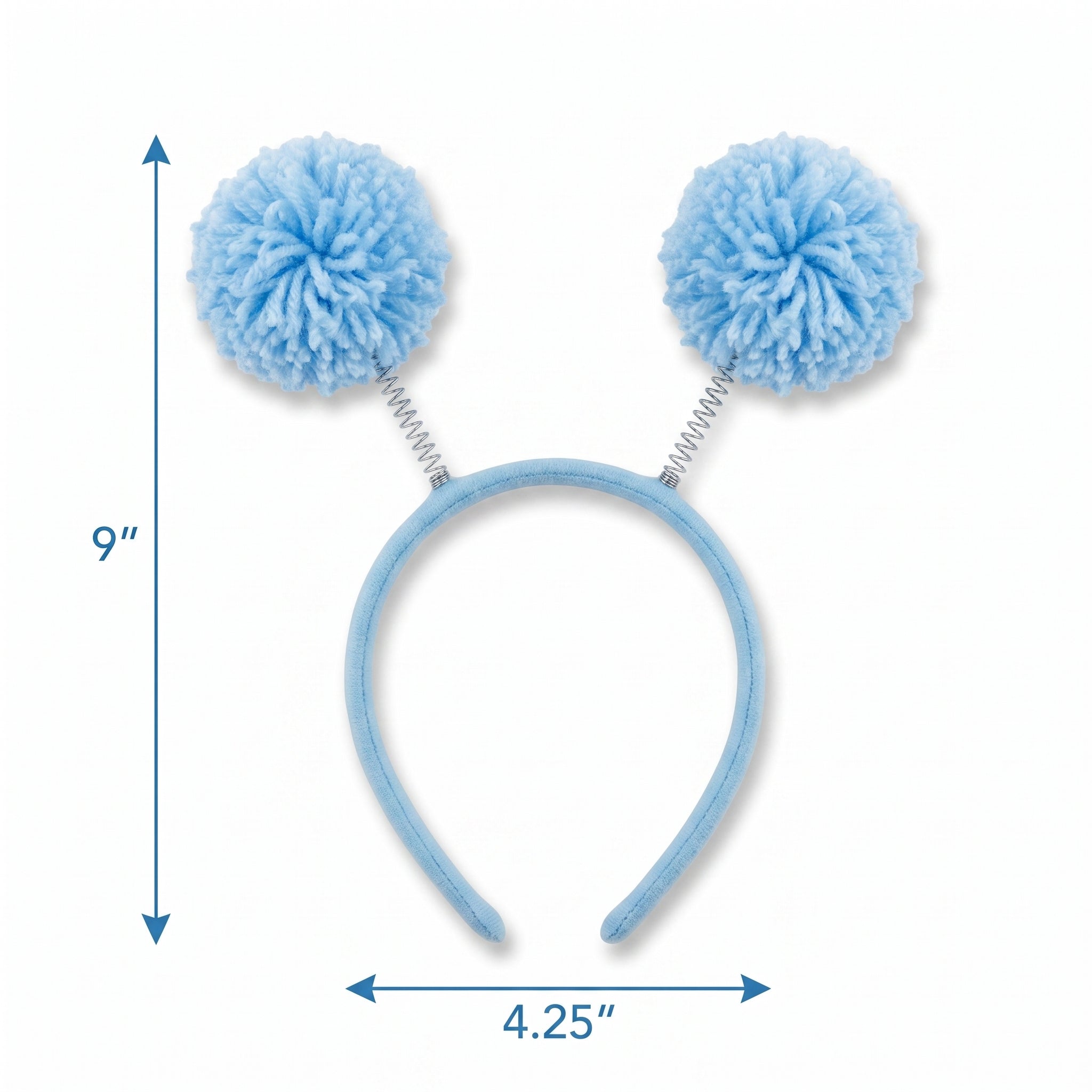 Light Blue Pom Pom Headbopper Headband
