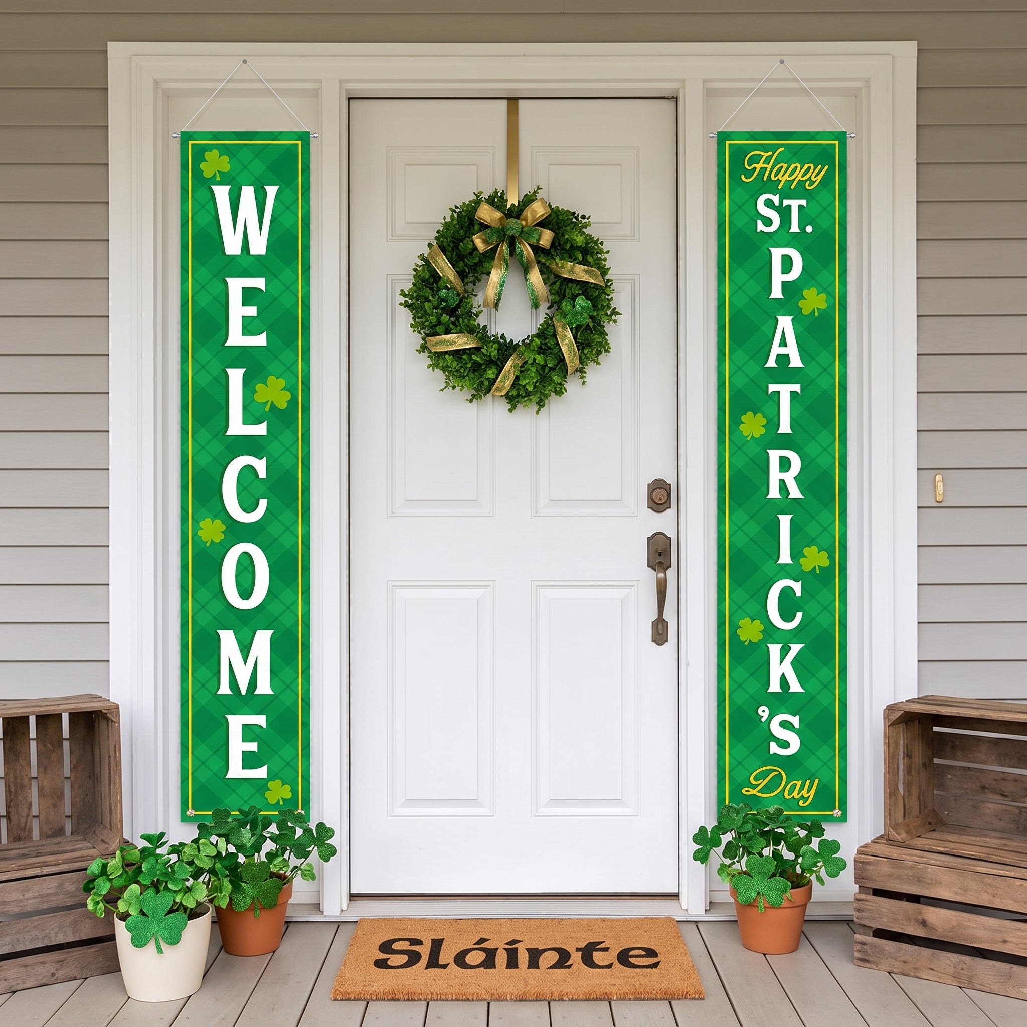 St. Patrick's Day Welcome Banner for Front Door