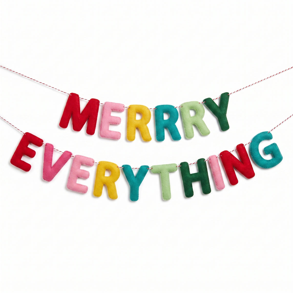 Festive "Merry Everything" Felt Banner Set - 8 ft