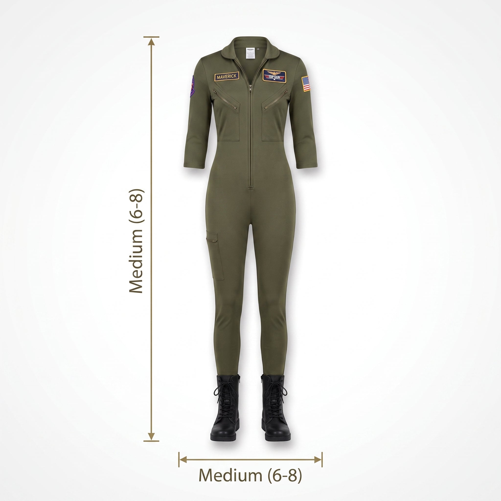 Women's Top Gun: Maverick Flight Suit Halloween Costume - Adult M (6-8)