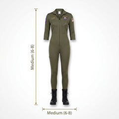 Women's Top Gun: Maverick Flight Suit Halloween Costume - Adult M (6-8)