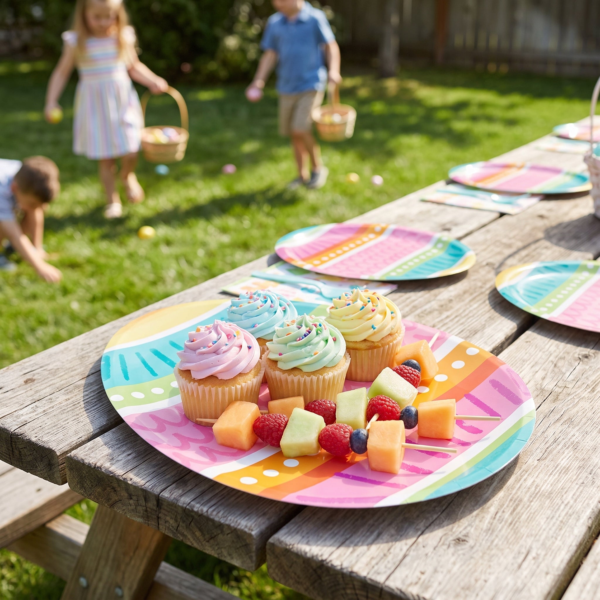 Vibrant Egg-Shaped Melamine Platter for Easter
