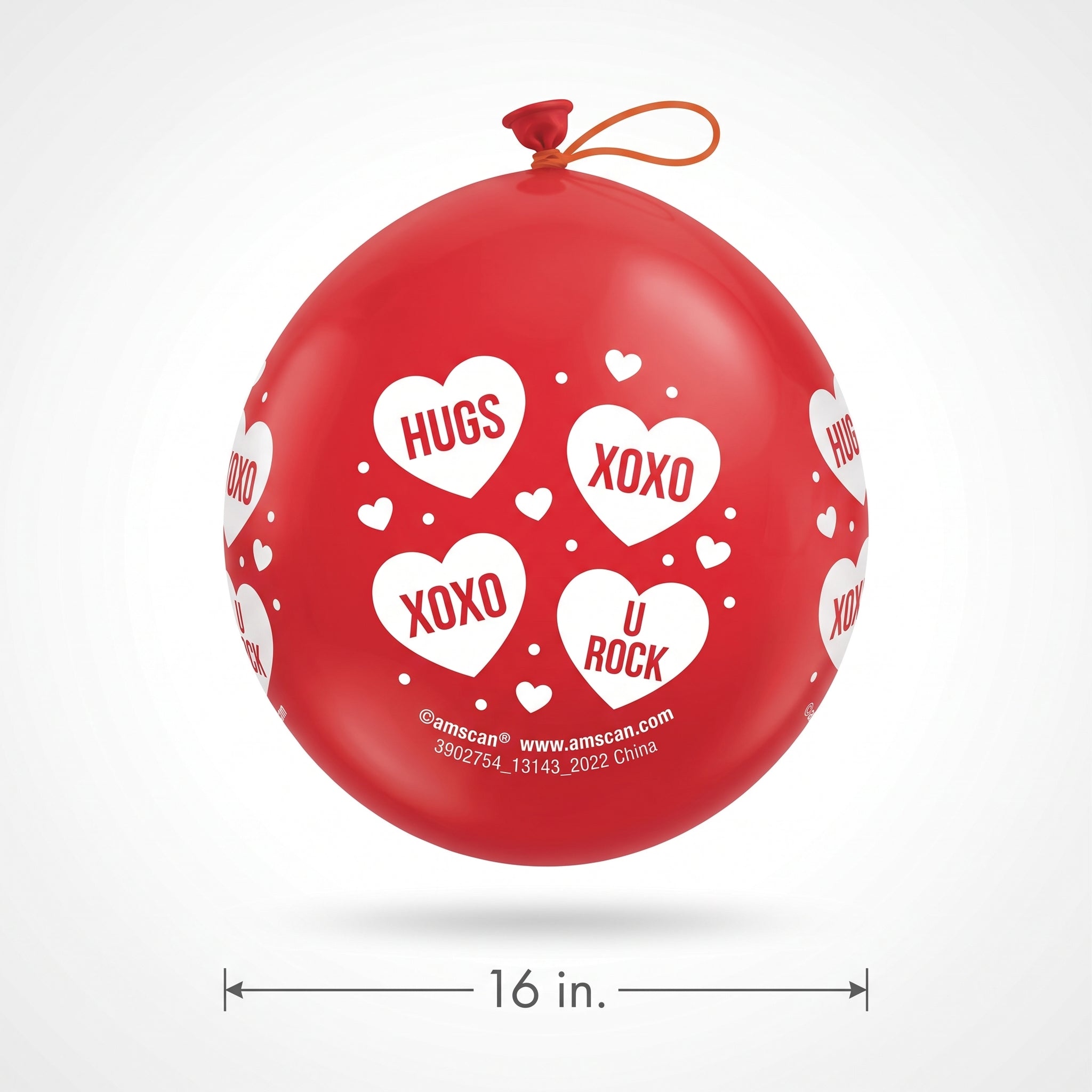 Valentine's Day Heart Punch Balloons Value Pack - 16 Count