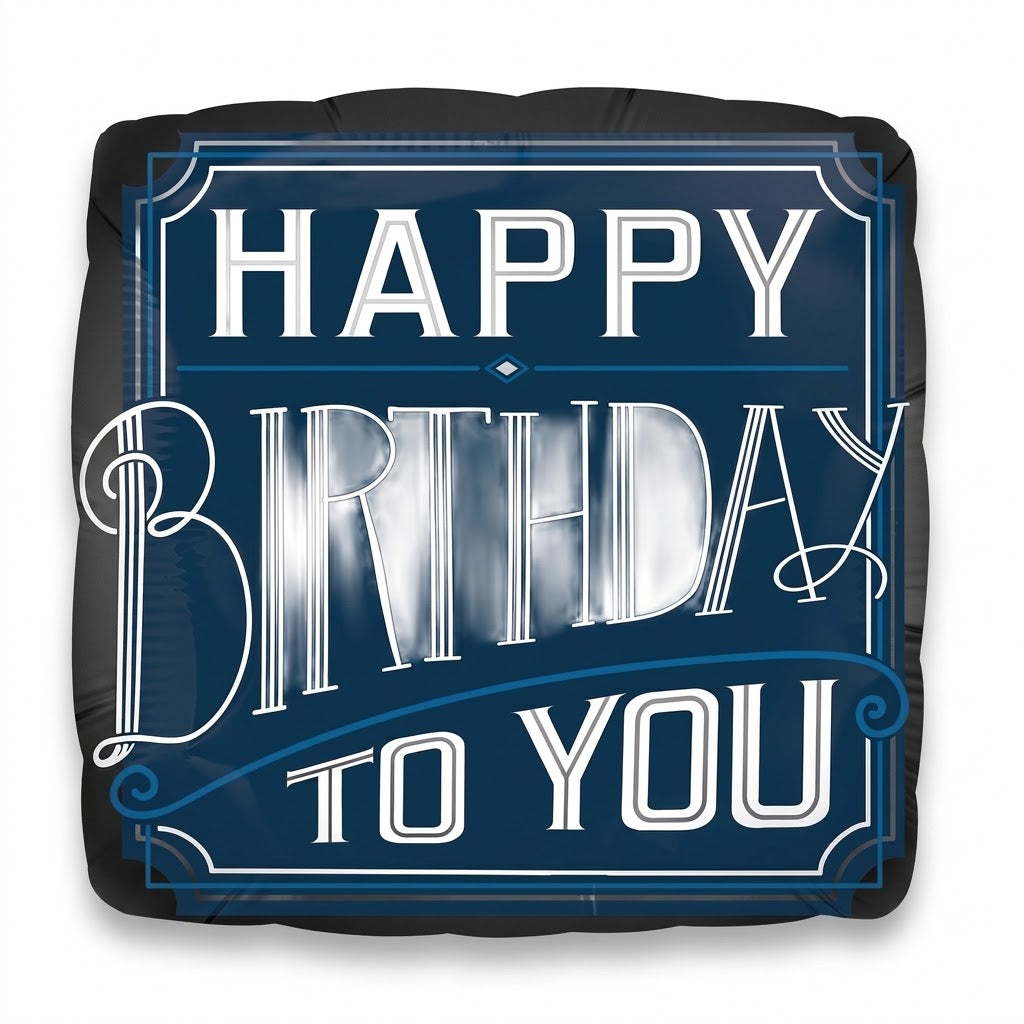 Stylish Happy Birthday Metallic Balloon - 18" Foil