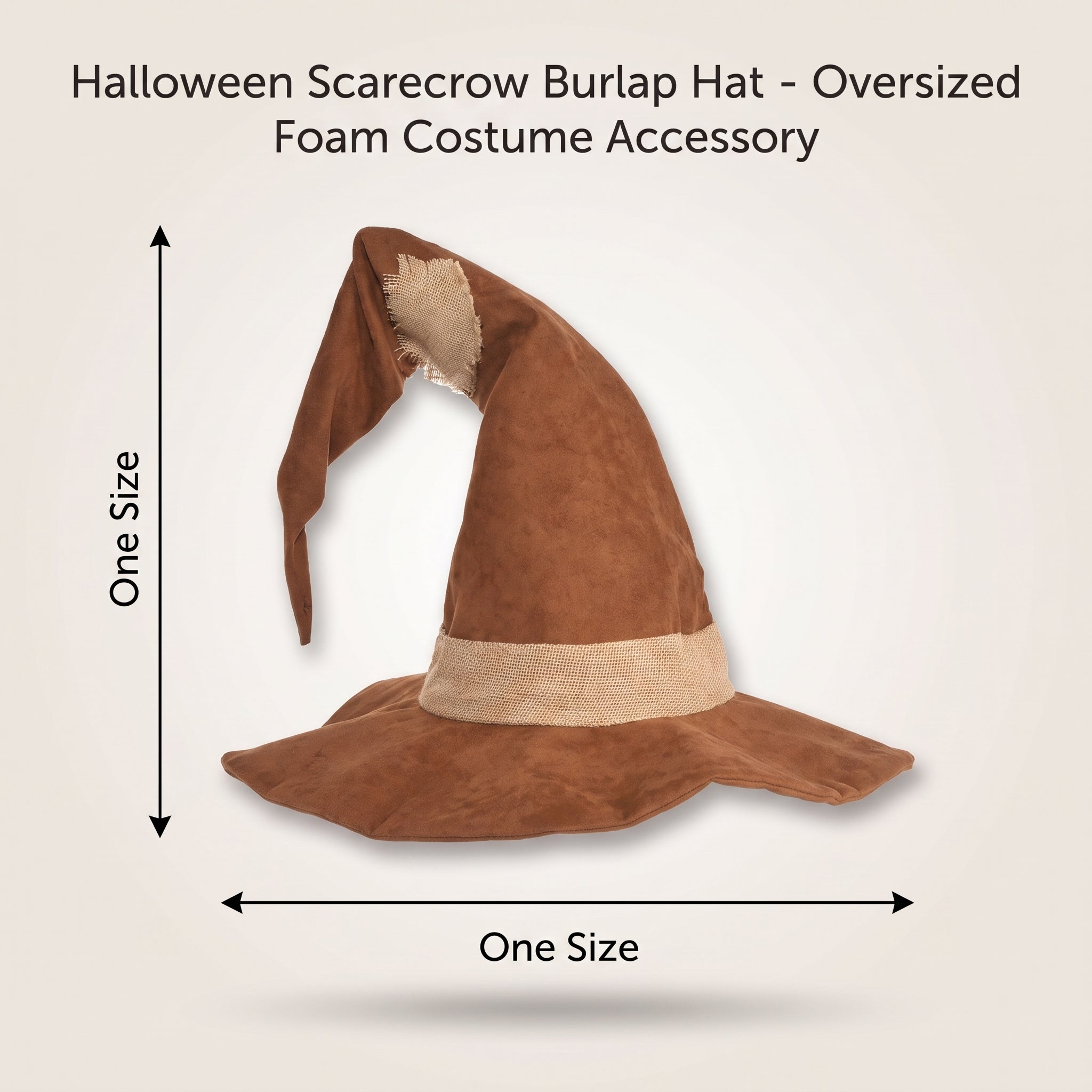 Halloween Scarecrow Burlap Hat - Oversized Foam Costume Accessory