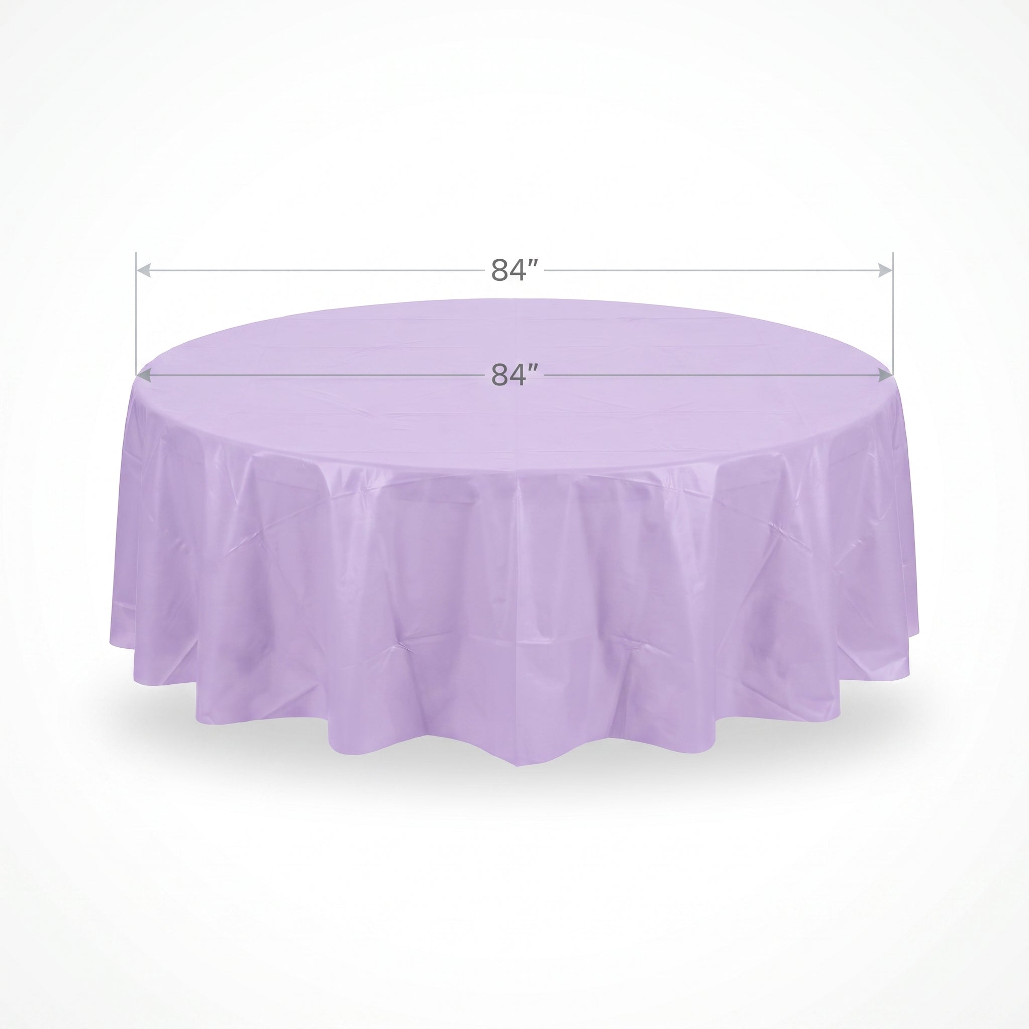 Elegant Lavender Round Plastic Table Cover - 84"