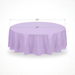 Elegant Lavender Round Plastic Table Cover - 84"
