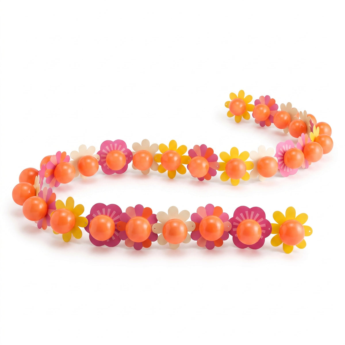 Retro Summer Floral Balloon Garland, 12-ft
