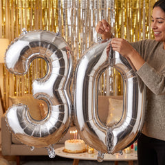 Silver Foil Letter 'O' Balloon - Air-Filled Metallic Decoration