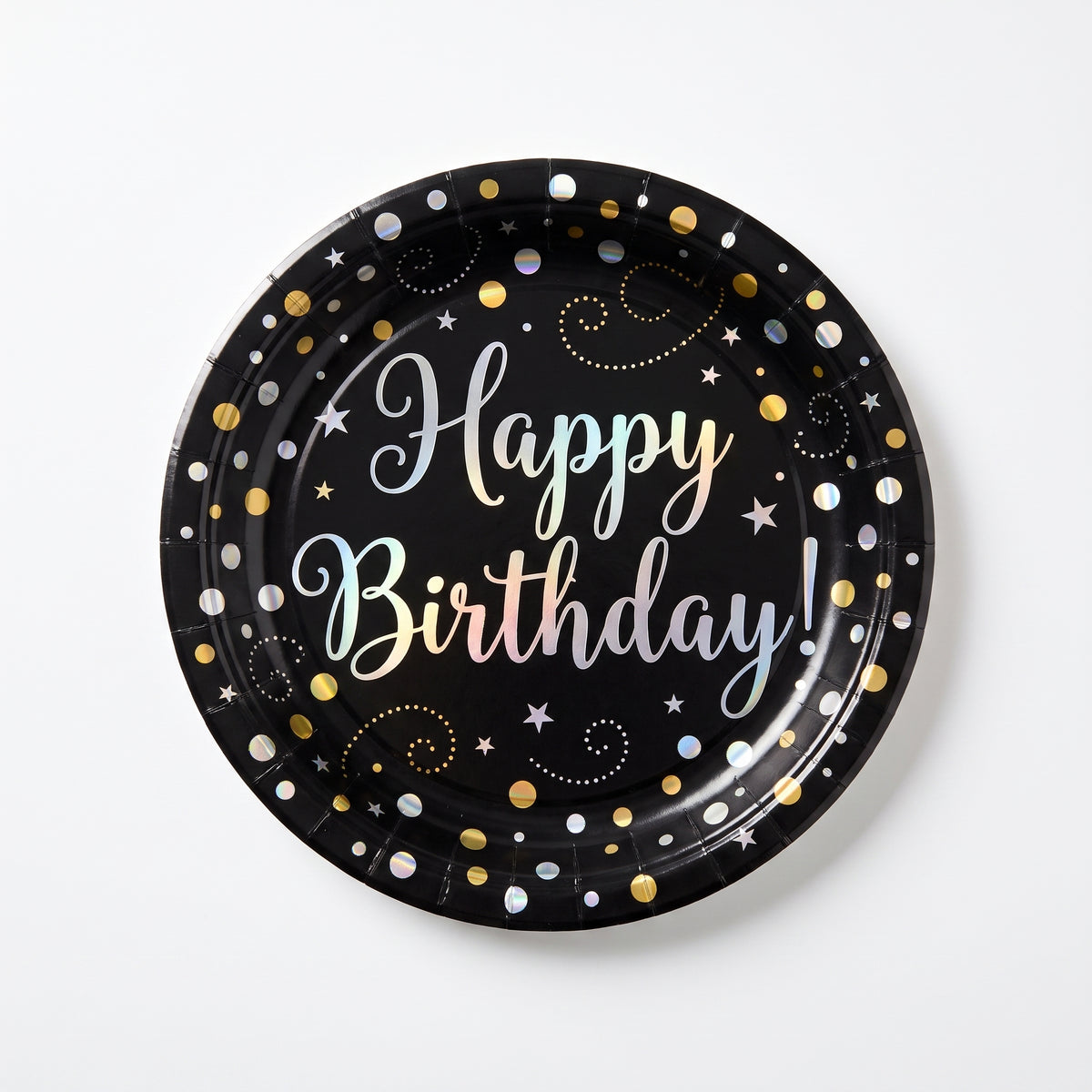 Sparkling Celebration Prismatic Birthday Dessert Plates, 7-Inch, 8-Pack