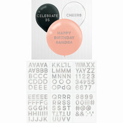 Silver Balloon Sticker Set - 133 Piece Pack