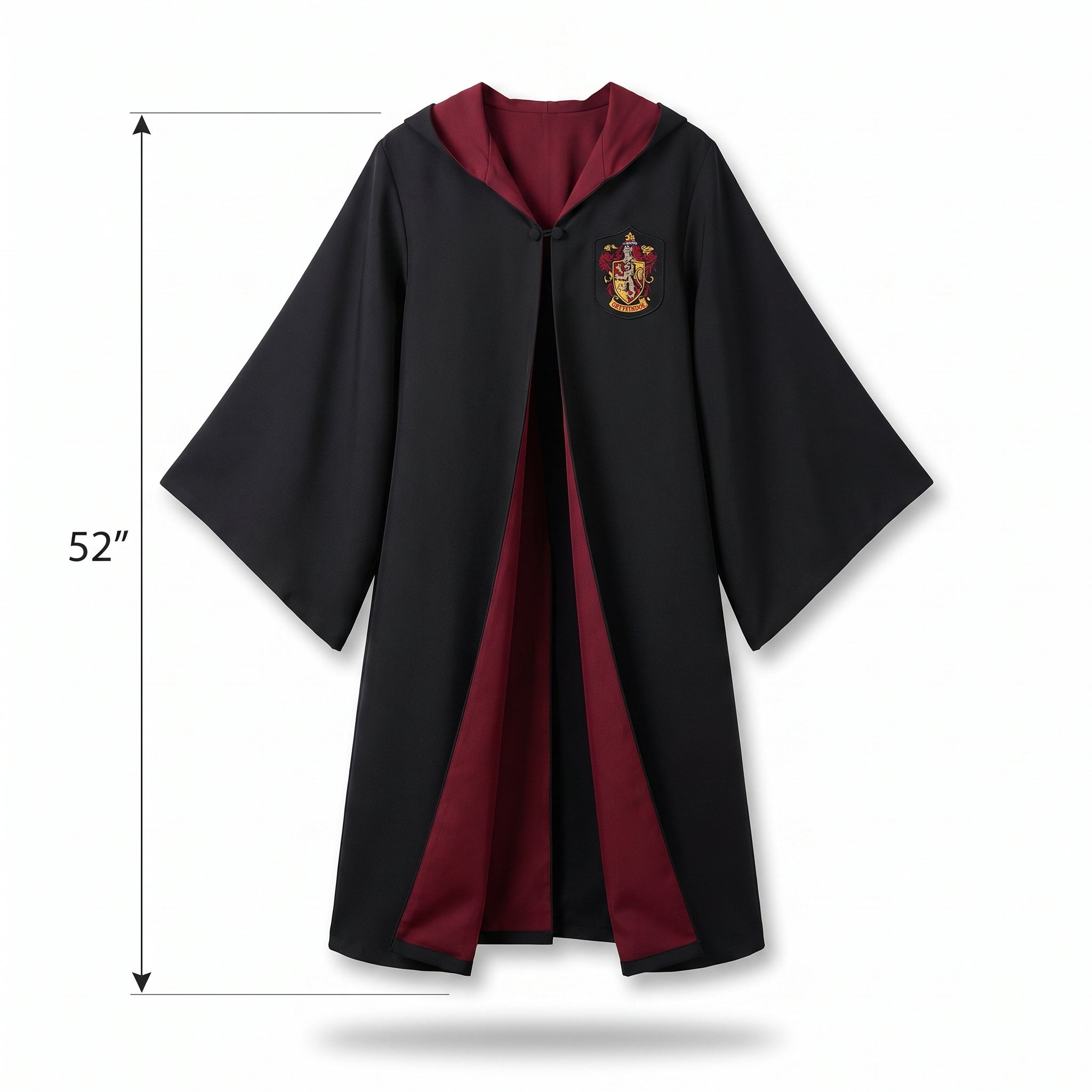 Adult Gryffindor Robe with Hood and Crest, Harry Potter Costume Accessory