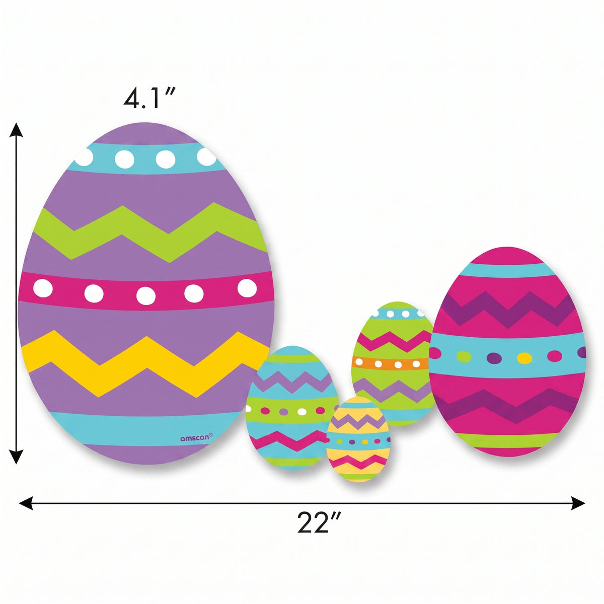 Easter Egg Yard Sign Set - Colorful Outdoor Decorations, 5-Piece